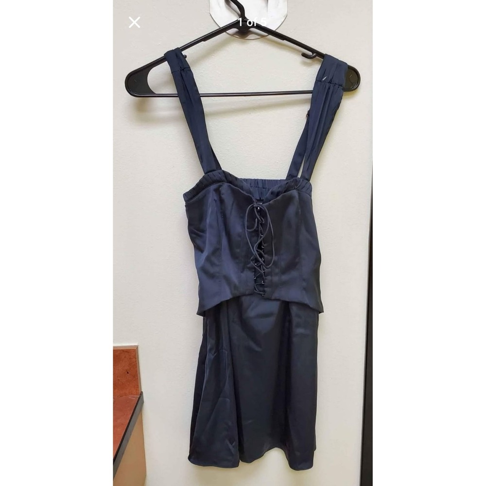 NWT Oh Polly Size 0 Womens Black Lace Up‎ Front Back Cutout Short Party Dress
